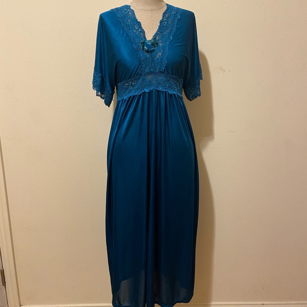 Vintage midnight blue pajama gown